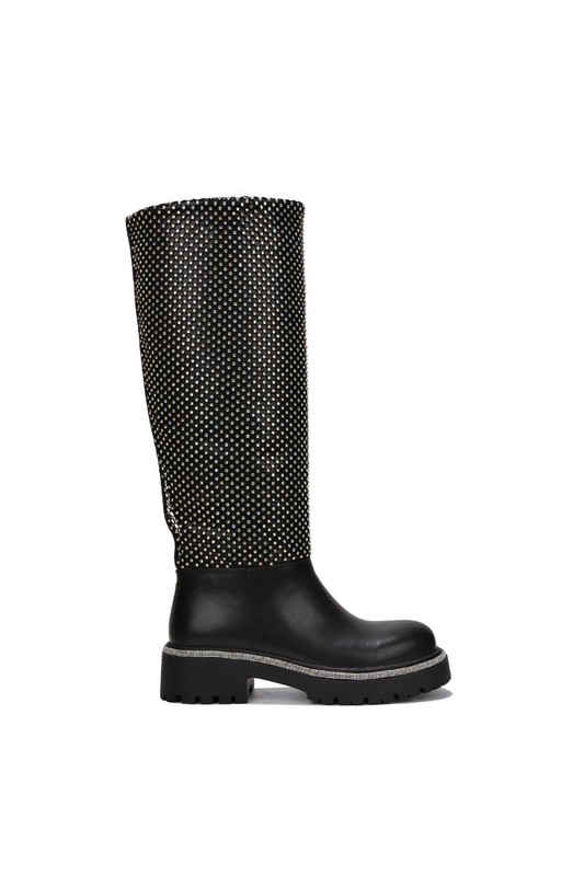 Uniya Knee High Rhinestone Detailed Boots
