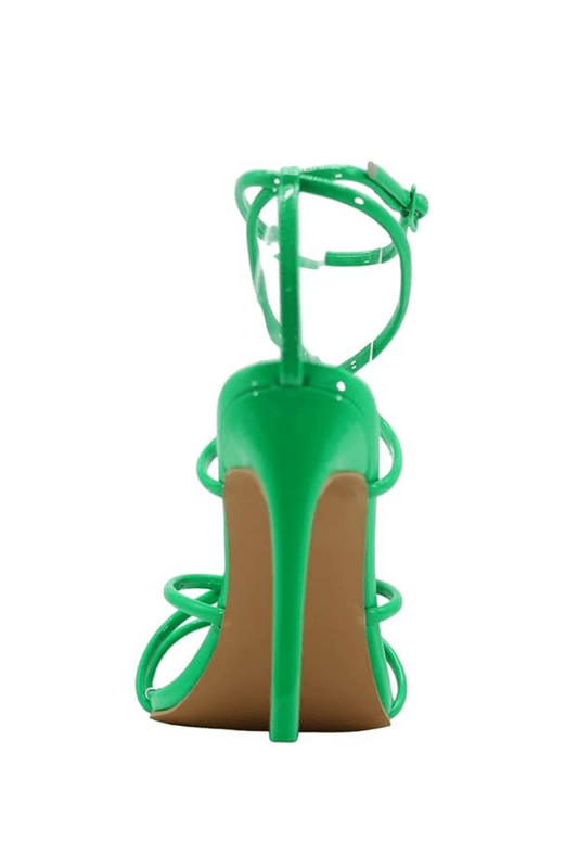 Ada Nude Strappy Pointed Open Toe Stiletto Sandals - Green SHOES for women Vacation Outfits Birthday Dresses Going Out Looks