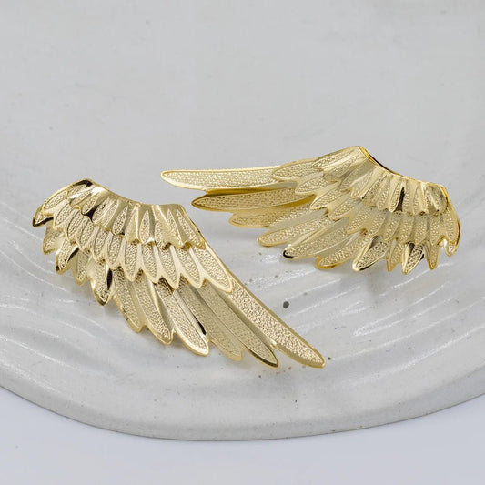 Angel Wings 18k Gold Plated Earring - Gold for women Vacation Outfits Birthday Dresses Going Out Looks