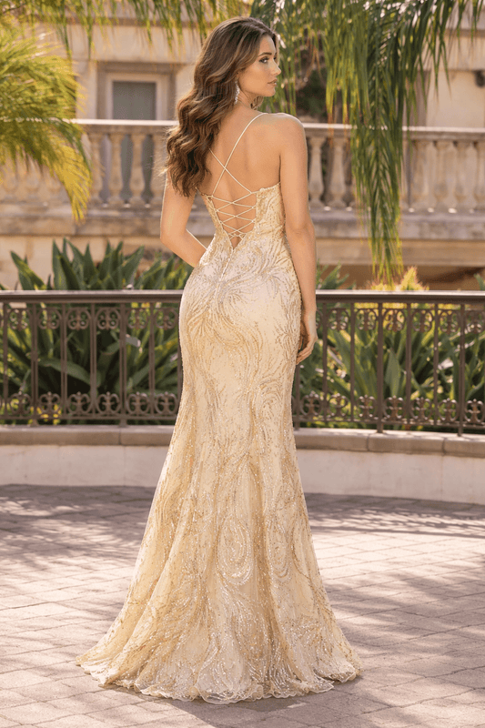 Aurelia Crisscross A - Line Prom Gown - Gold DRESS for women Vacation Outfits Birthday Dresses Going Out Looks