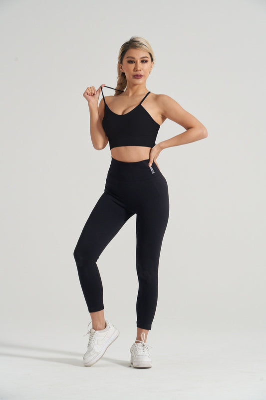 Blaire Sport Cross Back Ribbed Padded Sports Bra - Black BRA for women Vacation Outfits Birthday Dresses Going Out Looks