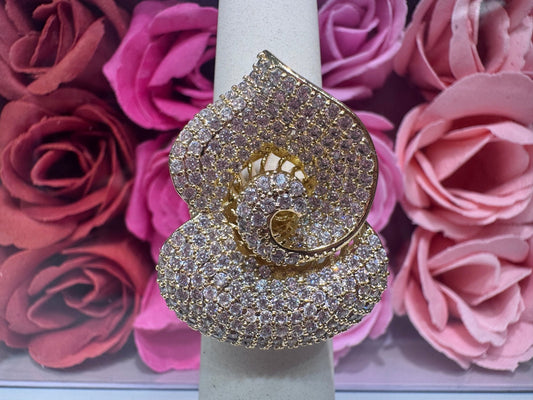 Bloom Boldly 🌸 | Orchid 18K Gold Plated Statement Ring - Gold for women Vacation Outfits Birthday Dresses Going Out Looks