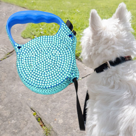 Bougie Bling Retractable Dog Leash - Blue Pet accessory for women Vacation Outfits Birthday Dresses Going Out Looks