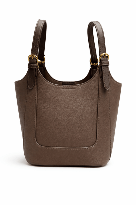 Mini Brown Bucket Bag with Plush Bunny Charm Handbag - Brown bag for women Vacation Outfits Birthday Dresses Going Out Looks