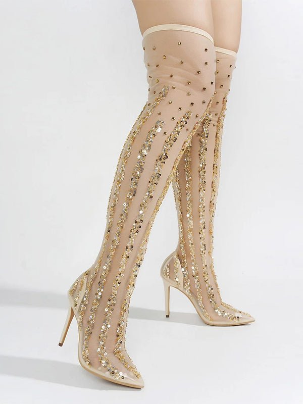 Cape Robbin BRIDE - NUDE Thigh High Boots - 6 boots for women Vacation Outfits Birthday Dresses Going Out Looks
