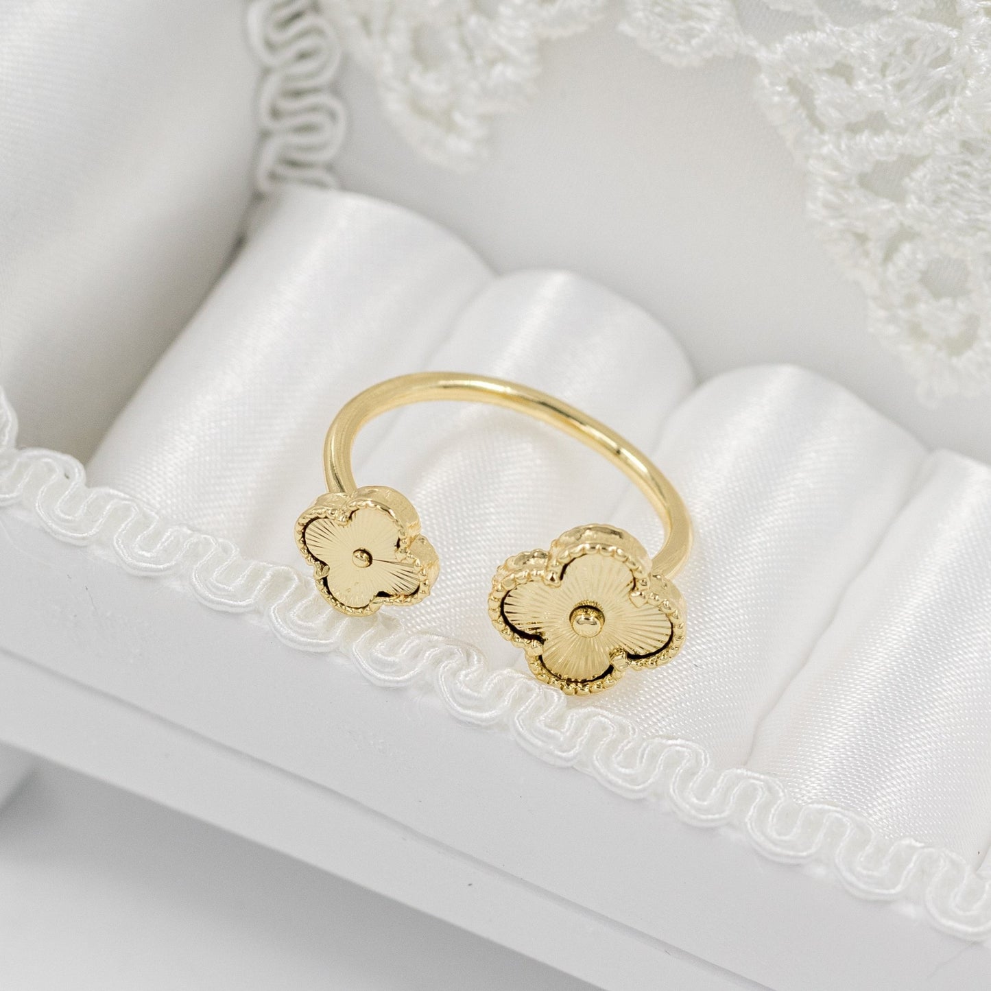Clover Double Adjustable 18K Gold Plated Ring - Blaire Shops