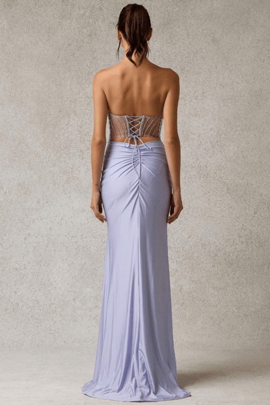 Crystal Illusion Corset Gown – Lavender Dream - Lavender DRESS for women Vacation Outfits Birthday Dresses Going Out Looks