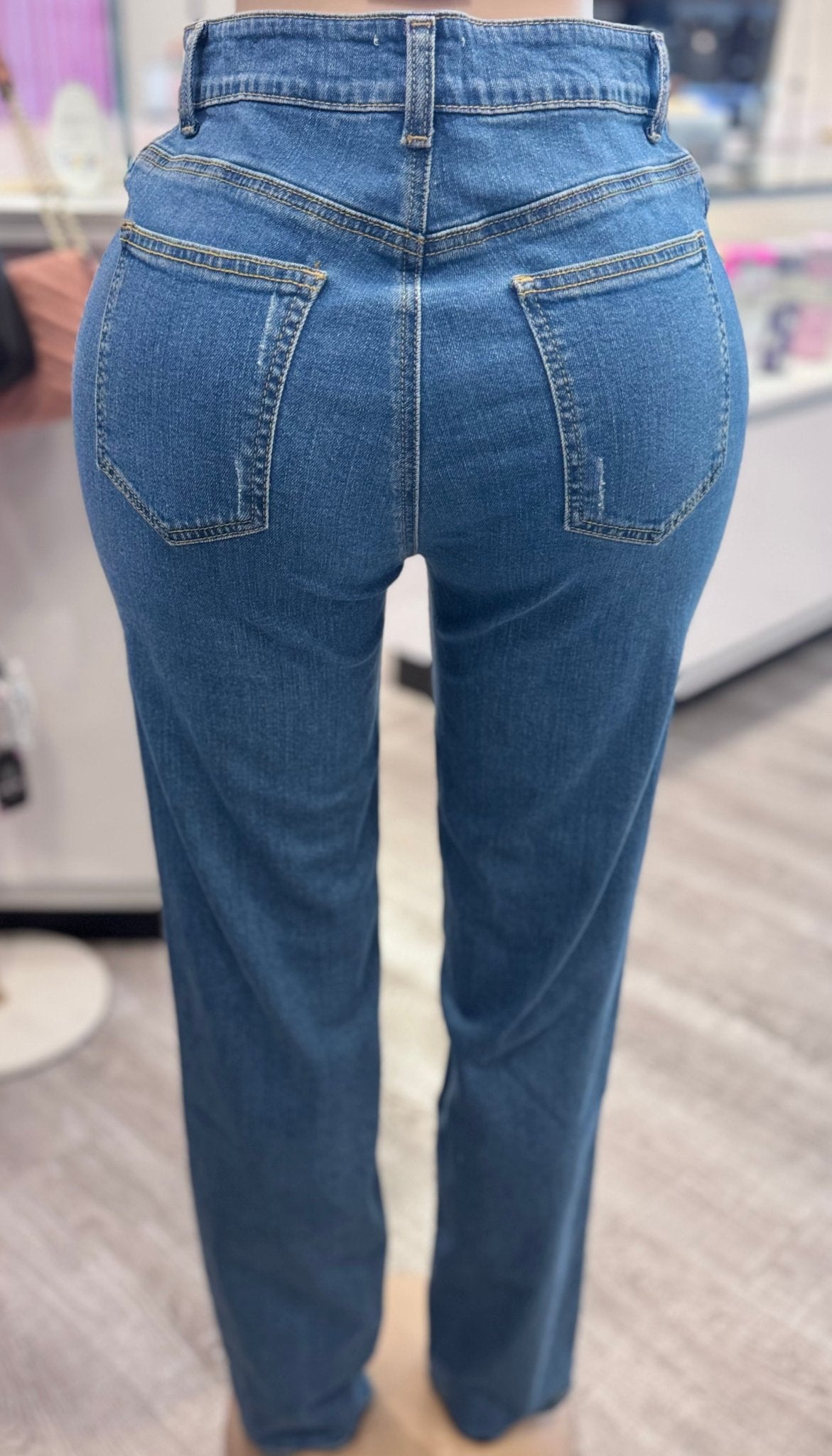 Deliah Cutout Straight Leg Jean - Blaire Shops