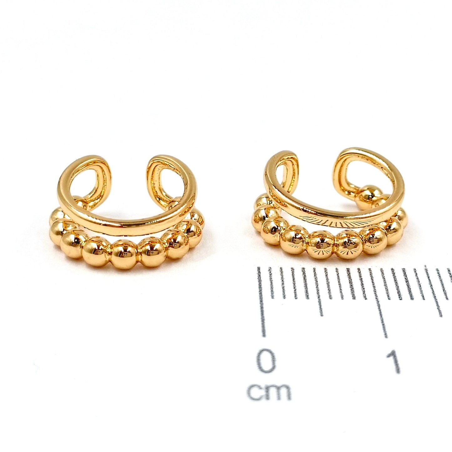 Double Row 18k Gold Plated No Piercing Ear Cuff - Blaire Shops