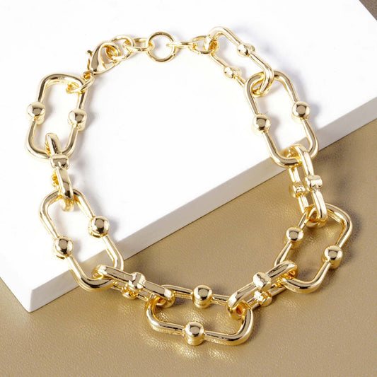 Gold Dipped Chunky Link Chain - Made in Korea - Gold bracelet for women Vacation Outfits Birthday Dresses Going Out Looks