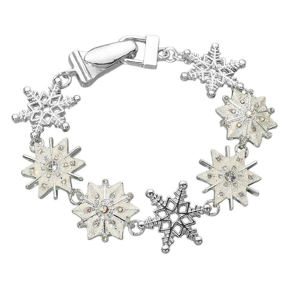 Holiday Snowflake Charm Link Magnetic Bracelet - Blaire Shops