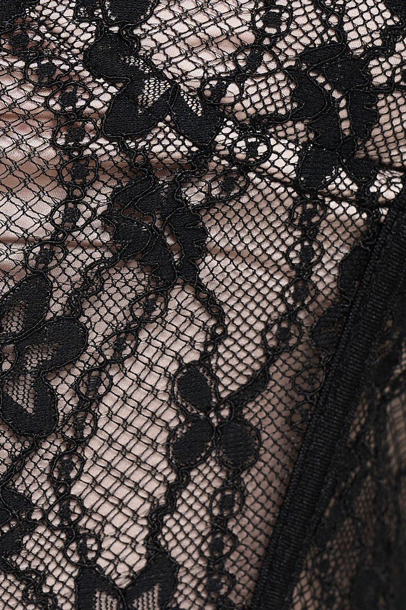 Jackie Plus Size Lace Overlay Corset Top – Adjustable Straps & Zip Back | Chic Night Out - Blaire Shops