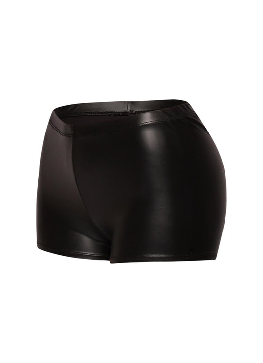 Matte Faux Leather Shorts - Black bottoms for women Vacation Outfits Birthday Dresses Going Out Looks