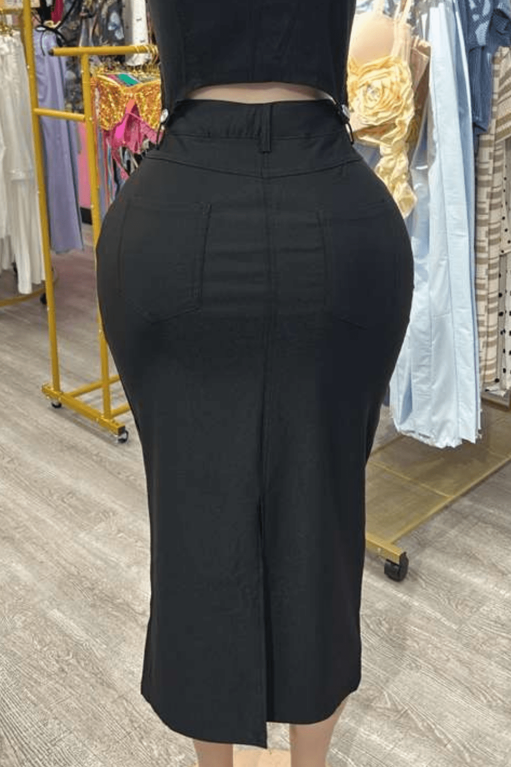 Midnight Rodeo Denim Crop Top & Skirt Set – Western Festival & Country Concert Outfit - Black outfit for women Vacation Outfits Birthday Dresses Going Out Looks