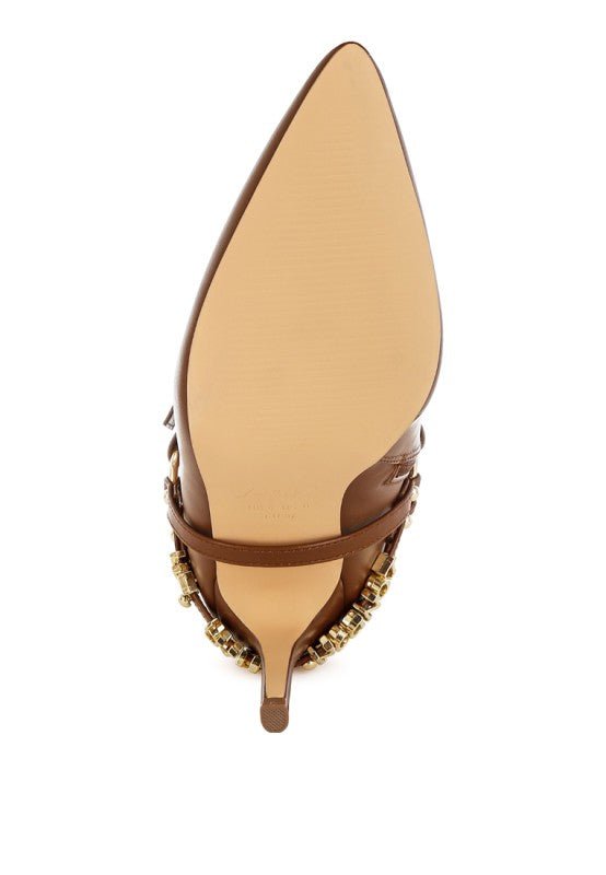 Nicene Harness Detail Stiletto Boots – Edgy High Heel Statement Footwear - Blaire Shops