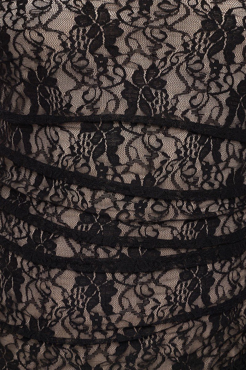 Plus Size Ruched Lace Dress – Elegant Fully Lined Lace Bodycon with Adjustable Straps - Blaire Shops