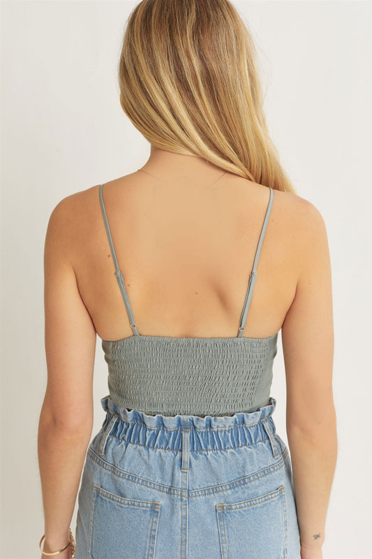 Raylee Lace Bralette Crop Top - Soft Rayon Blend, Chic Design for Everyday Wear - Light Blue top for women Vacation Outfits Birthday Dresses Going Out Looks