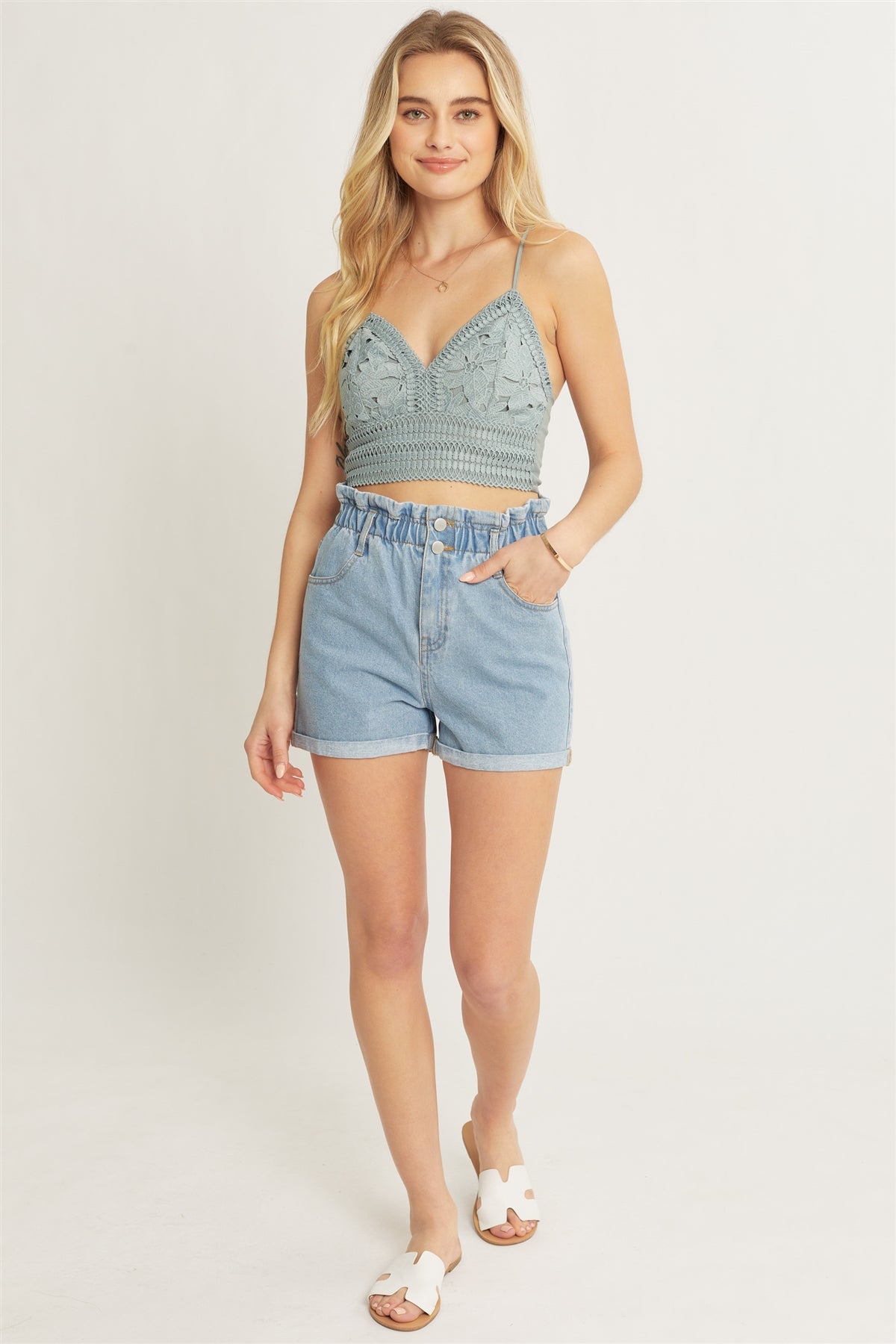 Raylee Lace Bralette Crop Top - Soft Rayon Blend, Chic Design for Everyday Wear - Blaire Shops