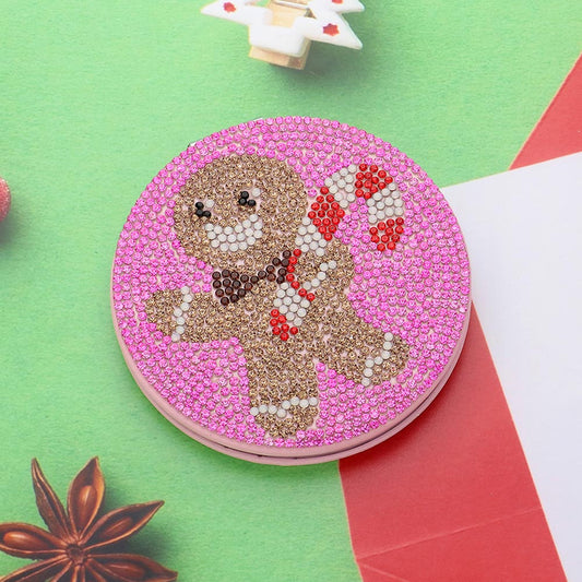 Rhinestone Gingerbread Candy Cane Compact Mirror - mirror for women Vacation Outfits Birthday Dresses Going Out Looks