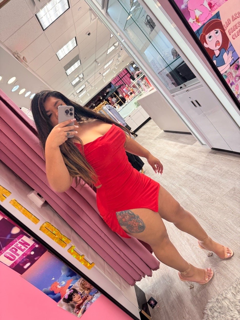 Roxanna Mini Stretch Scarlett Red Sleeveless Open Back Dress - Blaire Shops