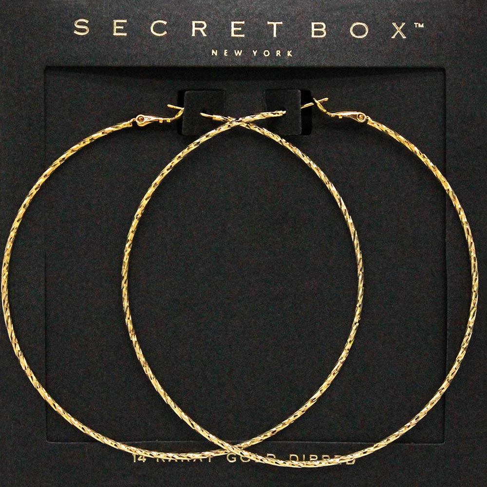 Secret Box™ Sterling Silver Dipped Textured Hoop Earrings - Blaire Shops