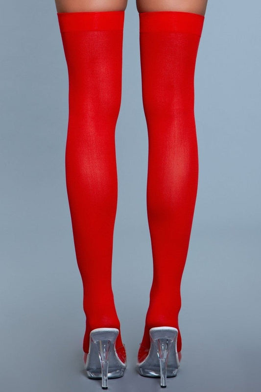 Solid Band Opaque Thigh - High Stockings - Red stocking for women Vacation Outfits Birthday Dresses Going Out Looks