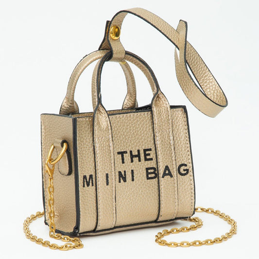 The Mini Bag Pointed Faux Leather Bag Charm Mini Bag Crossbody Bag - Gold for women Vacation Outfits Birthday Dresses Going Out Looks