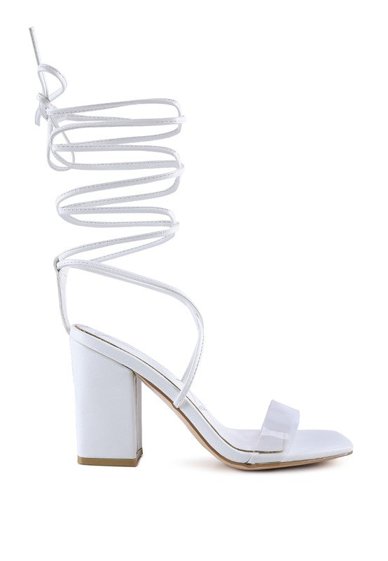 HIGH CULT STRAPPY TIE-UP BLOCK HEELS