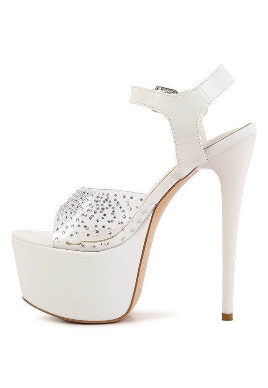 First Date Ultra High Heel Clear Sandals