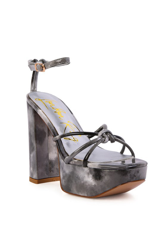 PRISMA TIE-DYE HIGH PLATFORM HEELED SANDALS