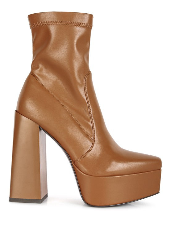 Whippers Patent Pu High Platform Ankle Boots