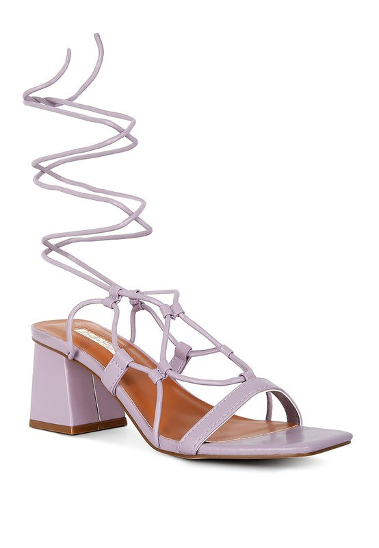 Provoked Lace Up Block Heeled Sandals