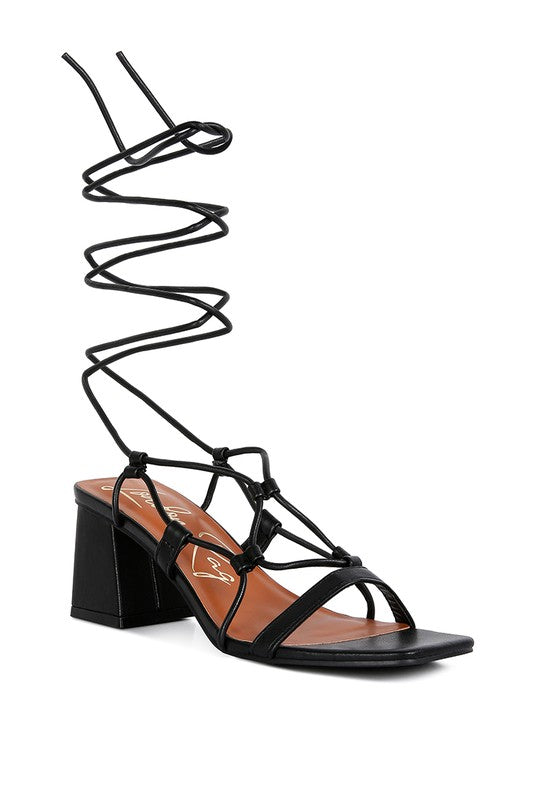 Provoked Lace Up Block Heeled Sandals