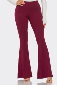 Some Wine SOLID FLARED LONG PANTS WITH WAIST BAND DETAIL