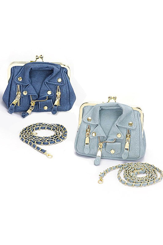 two purses and a chain on a white background