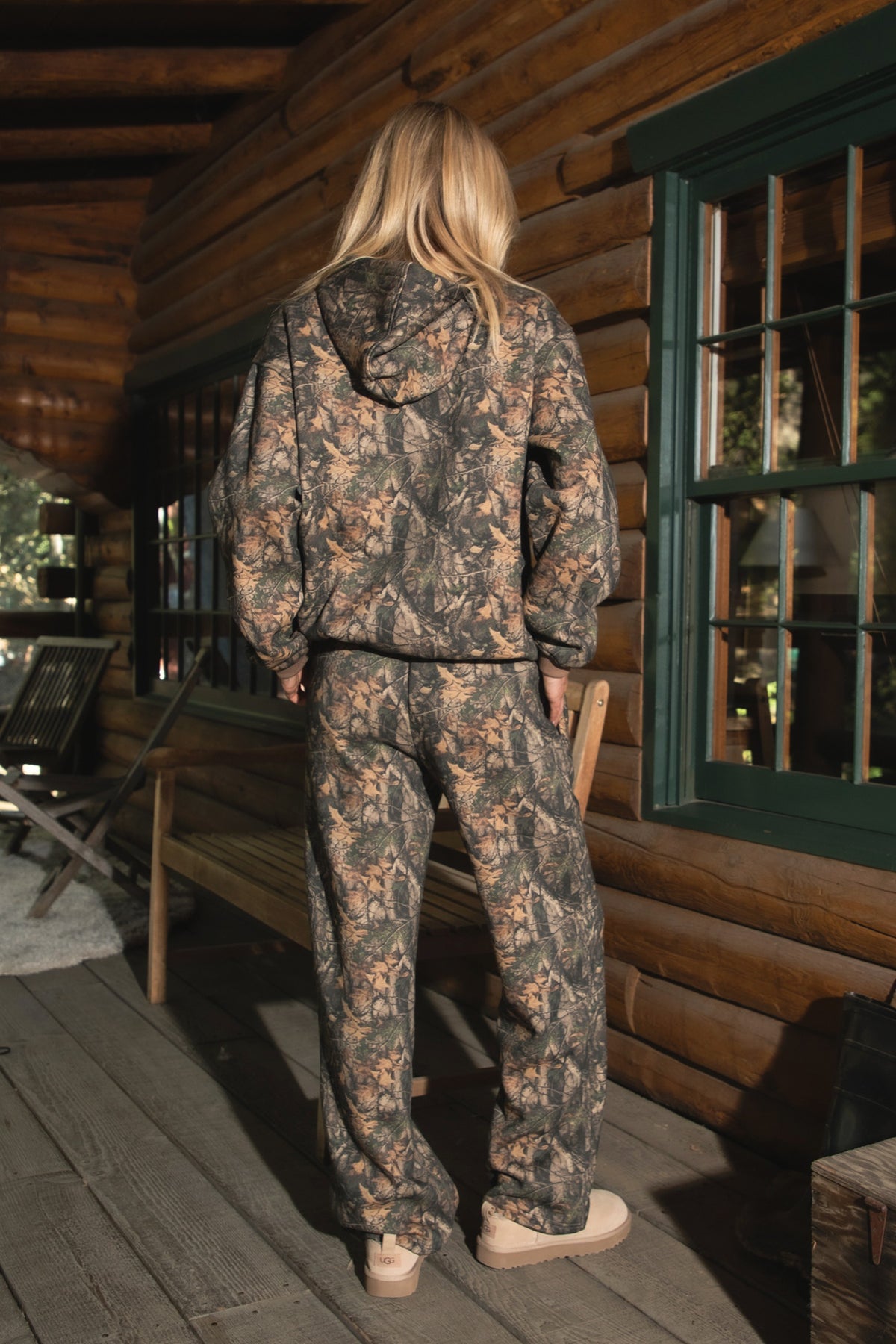 Dark Woodland Wide Leg Camo Cloud Fleece Sweatpants