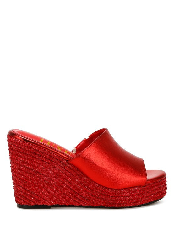 No Filter Wedge Heel Peep Toe Sandals