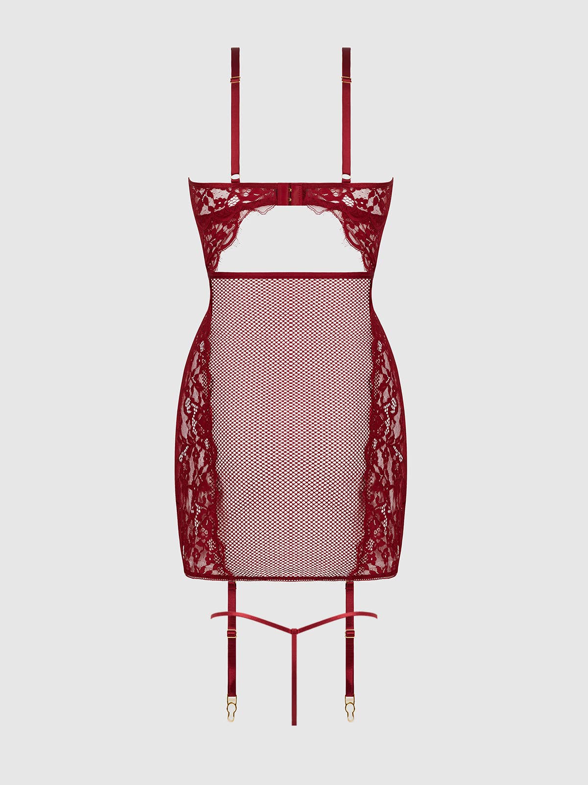 a red dress hanging on a clothes rack