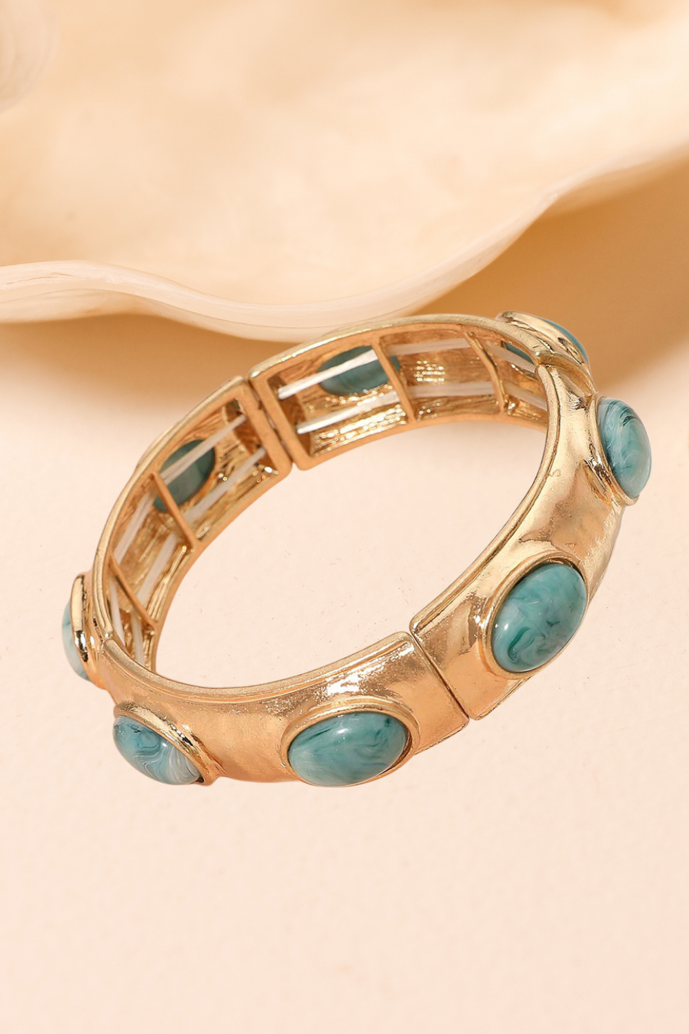 Canyon Marbled Stone Stretch Bracelet – Western Statement Cuff