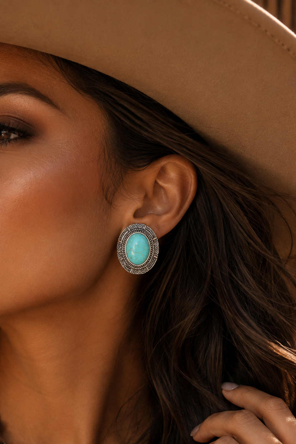Mesa Belle Vintage Turquoise Oval Stud Earrings