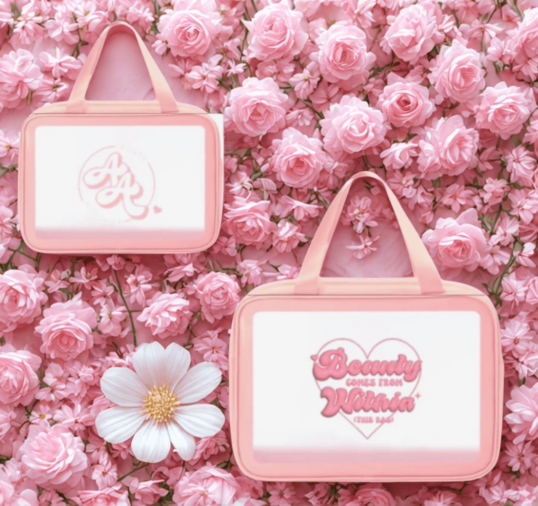 Acute Attitude Pink and Clear Beauty Comes from Within Makeup Bag - Blaire Shops