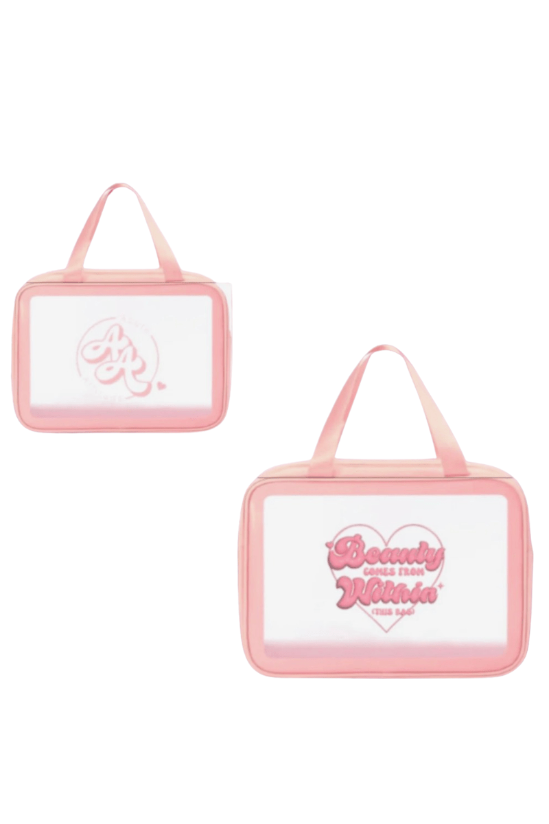 Acute Attitude Pink and Clear Beauty Comes from Within Makeup Bag - Blaire Shops