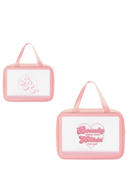 Acute Attitude Pink and Clear Beauty Comes from Within Makeup Bag - Blaire Shops