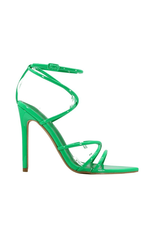 Ada Nude Strappy Pointed Open Toe Stiletto Sandals - Green SHOES for women Vacation Outfits Birthday Dresses Going Out Looks