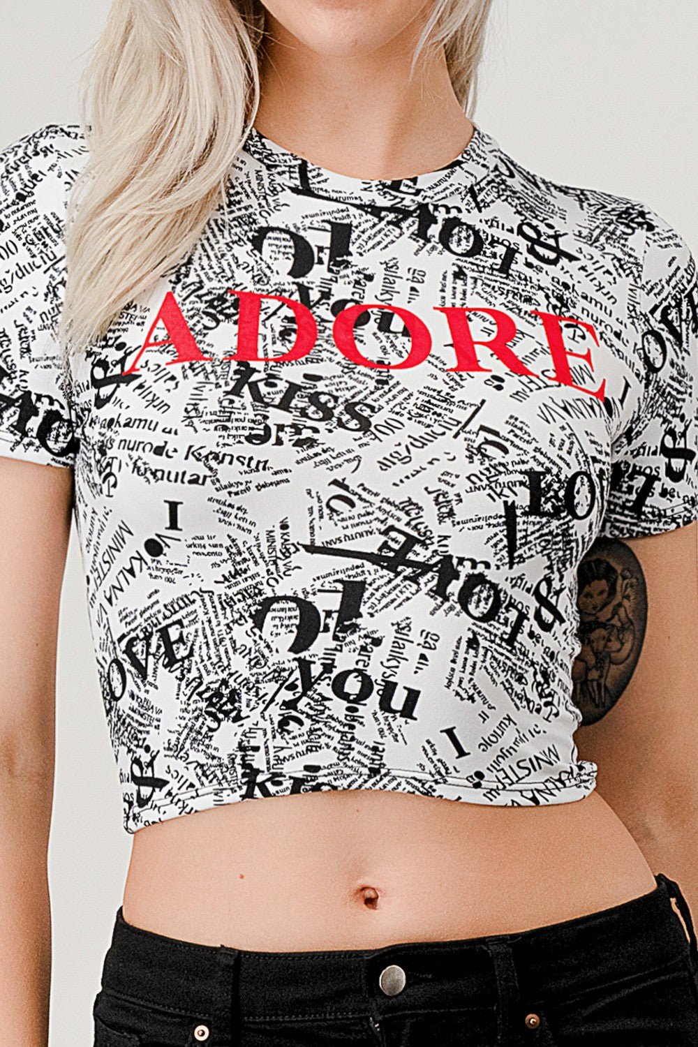 Adore Graphic Crop Top - Blaire Shops
