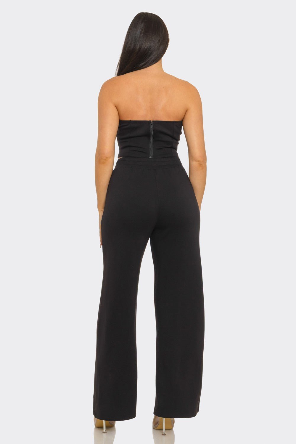 After Dark Button Detail Set – Strapless Top & Pants - Black outfit for women Vacation Outfits Birthday Dresses Going Out Looks