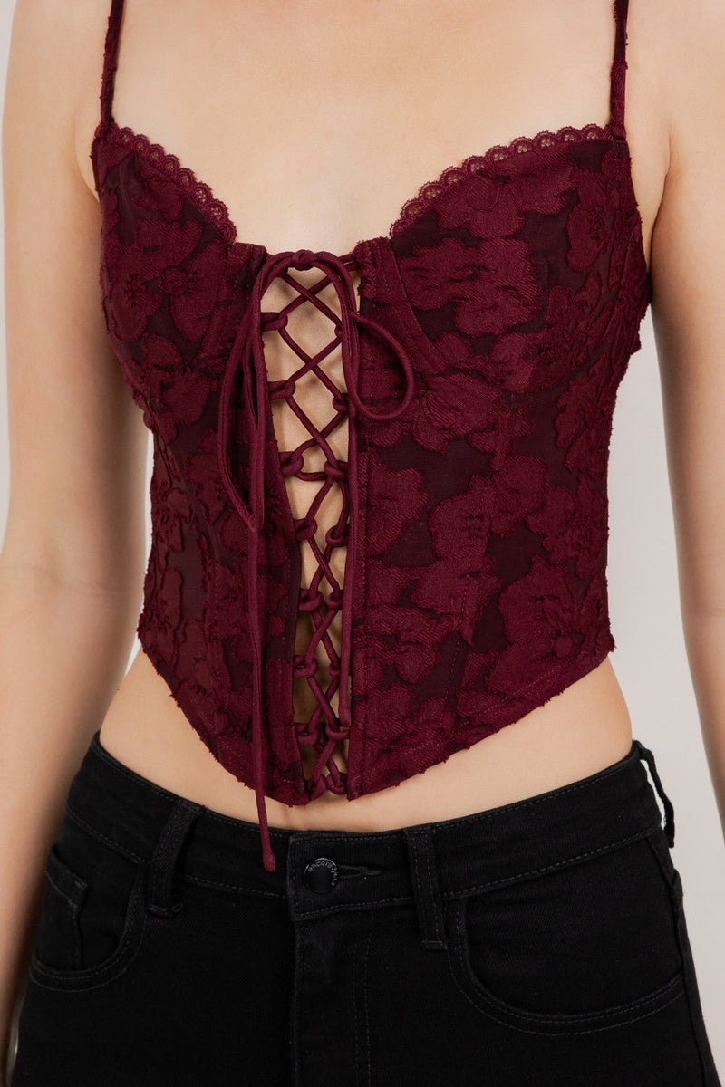 Amour Textured Knit Corset Crop Top – Romantic Sculpted Fit - Blaire Shops
