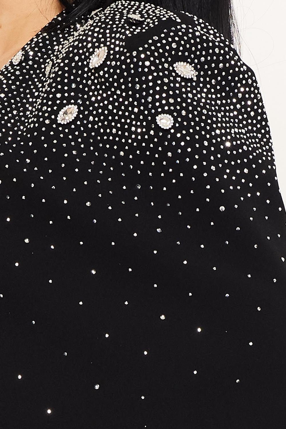 Anastasia Rhinestone Cape Jacket – Luxury Shawl Collar Slim Fit Blazer - Blaire Shops