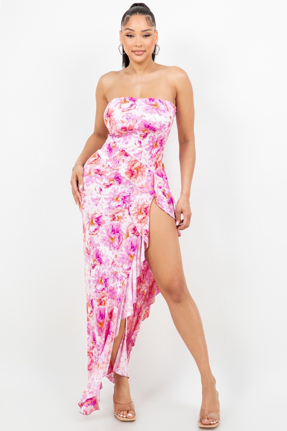 Bali Tube Maxi Dress Fuchsia Fantasy - Blaire Shops