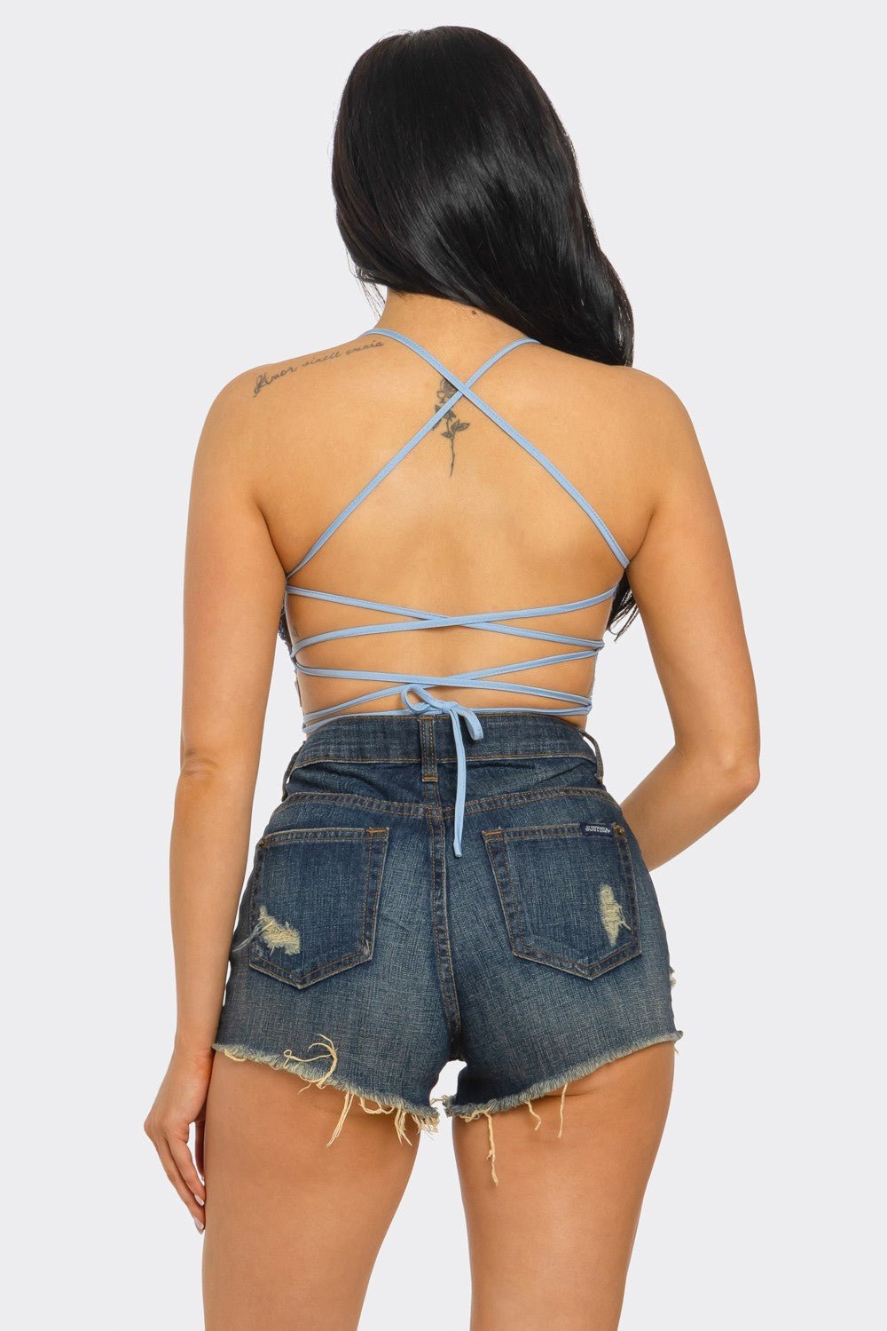 BAYLEE OPEN BACK TIE SEQUIN FESTIVIAL CROP TOP - Blaire Shops